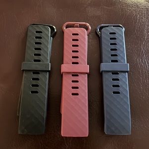 3-Pack Silicone Replacement Wristbands Compatible for Fitbit Charge 4, 3, 3 SE.